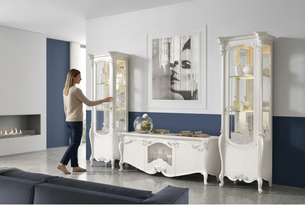 Classico mobile da soggiorno parete soggiorno credenza vetrina mobile TV parete armadio 3 pezzi.
