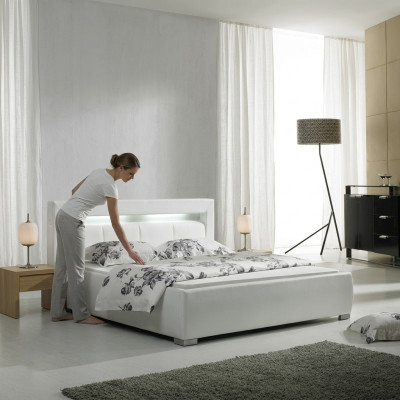 Letto in pelle design di lusso per hotel doppio matrimoniale camera da letto matrimoniale.