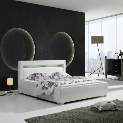Letto in pelle design di lusso per hotel doppio matrimoniale camera da letto matrimoniale.