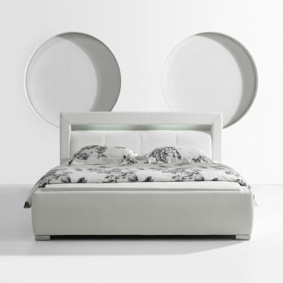 Letto in pelle design di lusso per hotel doppio matrimoniale camera da letto matrimoniale.