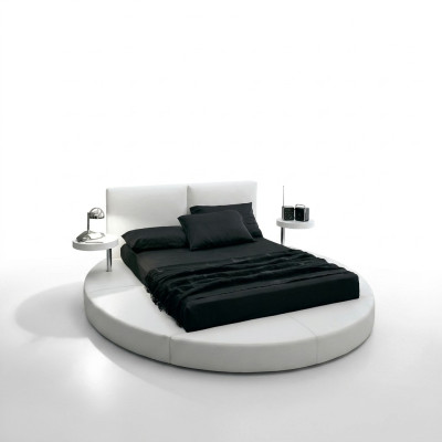 Letto rotondo Letti design rotondi in pelle Doppio telaio hotel di lusso per dormire