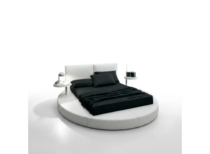 Letto rotondo Letti design rotondi in pelle Doppio telaio hotel di lusso per dormire