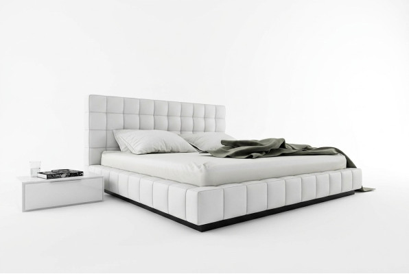 Letto imbottito design bianco letto Letto in pelle matrimoniale Letto matrimoniale Letto matrimoniale design