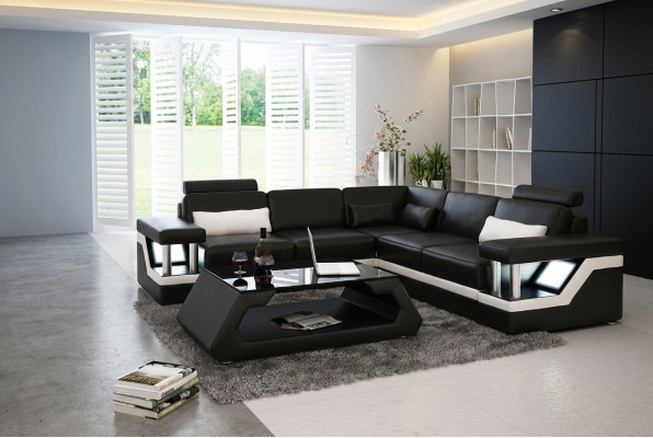 Divani d'angolo in pelle, divano imbottito, angolo seduta, divano design imbottito.