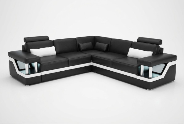 Divani d'angolo in pelle, divano imbottito, angolo seduta, divano design imbottito.