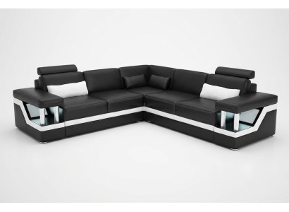 Divani d'angolo in pelle, divano imbottito, angolo seduta, divano design imbottito.
