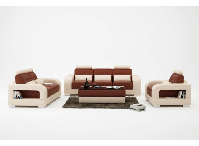 Moderni divani in pelle Divano Divanetto 3+2+1 Set di divani Design Sofa xlmoebel