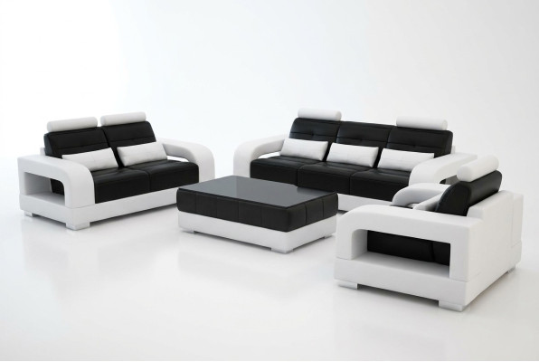 Divano in pelle Divano Divano 3 + 2 Set di divani Design Divano moderno Divani a 5 posti.