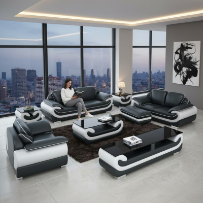 Set di divani 3+2+1 posti + pouf. Sofa set coperto divano letto.