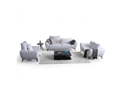 Divano in pelle Divano Angolare 3+2 posti Design Moderno Sofa