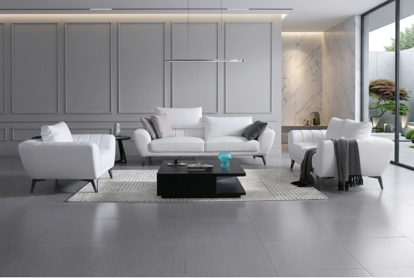 Set completo di divani in pelle - Mobili da soggiorno di design elegante