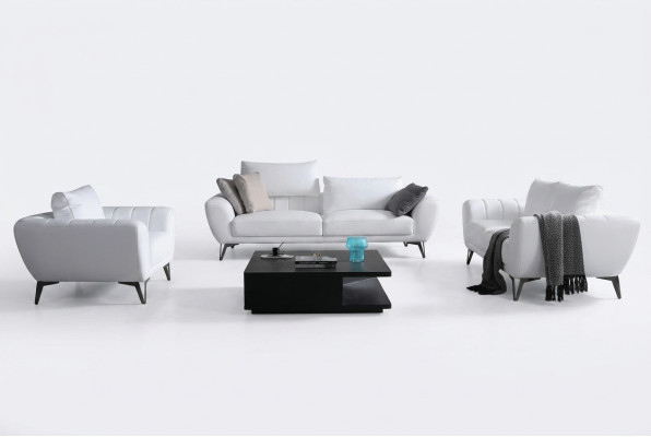 Set completo di divani in pelle - Mobili da soggiorno di design elegante