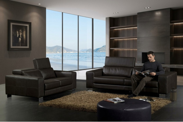 Set di divani 3+2+1 posti in pelle design divani imbottiti per il relax.