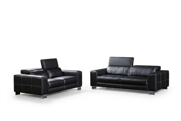 Divano in pelle angolare 3 posti + 2 posti Set di arredi da salotto Decorazione Design Moderno Sofa