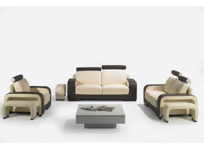 Divano in pelle Set divano 3+2+1 posti Decorazione Sofà imbottito Divano