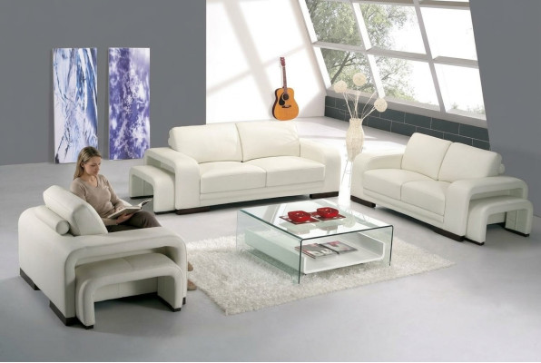 Tre divani a tre posti in pelle e tessuto da designer sofa couch.