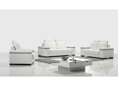 Set di divani 3+2+1 posto in pelle imbottiti design divani relax.