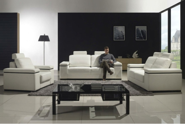 Divano 3 posti Divani di design Cuscini moderni Divani in pelle Relax Tre posti