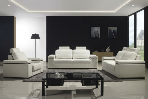 Divano 3 posti Divani di design Cuscini moderni Divani in pelle Relax Tre posti