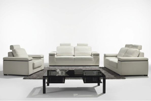 Divano 3 posti Divani di design Cuscini moderni Divani in pelle Relax Tre posti