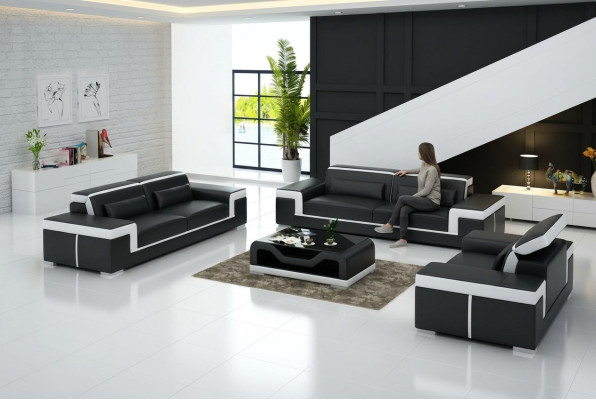 Design imbottito seduta divano a 3 posti set divani divano divani decorativi in pelle.