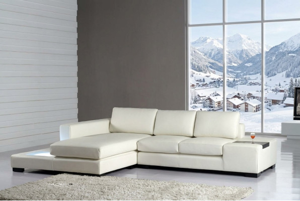 Divano ad angolo in pelle di design per arredamento L.