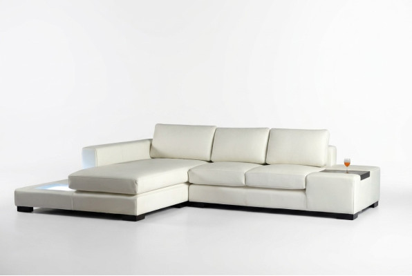 Divano ad angolo in pelle di design per arredamento L.