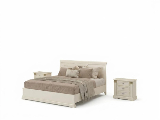 Letto + 2 comodini 3 pezzi Set camera da letto Design Moderno Lusso Mobili classici in legno massello