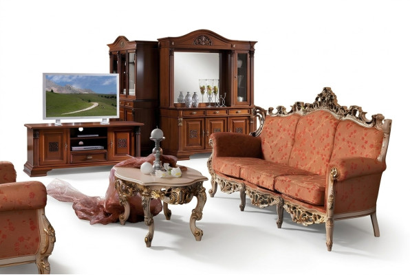 Designer 311 Sitzer Set di divani con 3 posti Imbottitura Italienische Möbel Divano in legno massello