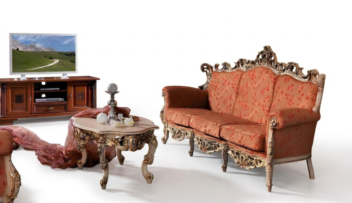 Designer divano a 3 posti in pelle italiana Massello tende divano set
