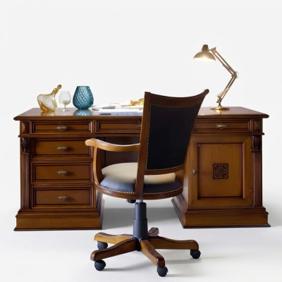 Set da ufficio di lusso di Washington in Italia Mobili d'epoca Barocchi Rococò in legno massello 3 pezzi.