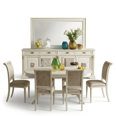 Set da pranzo Tavolo da pranzo 6 sedie Set Set Gruppo di tavoli Tavolo Gruppo di pranzo classico 7 pezzi Legno massello