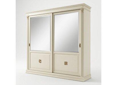 Mobile guardaroba di lusso con ante scorrevoli di design per camera da letto in legno massello nuovo.