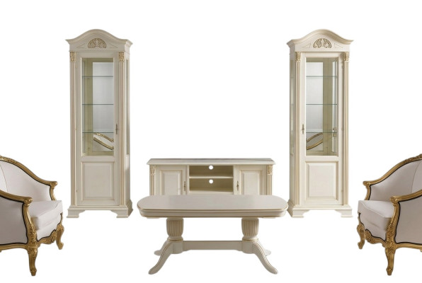 Mobile parete vetrina console parete armadio vetrine in vetro in legno massello soggiorno 3 pezzi