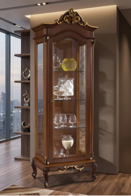 Vetrina di alta qualità stile antico barocco rococò classico sala da pranzo armadio in vetro