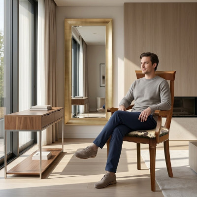Sedia Marrone Design Soggiorno Legno Sedie Sala da Pranzo Imbottite con Braccioli