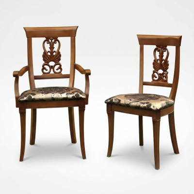 Sedia Marrone Design Soggiorno Legno Sedie Sala da Pranzo Imbottite con Braccioli