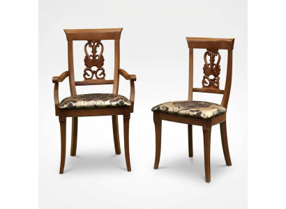 Sedia Marrone Design Soggiorno Legno Sedie Sala da Pranzo Imbottite con Braccioli