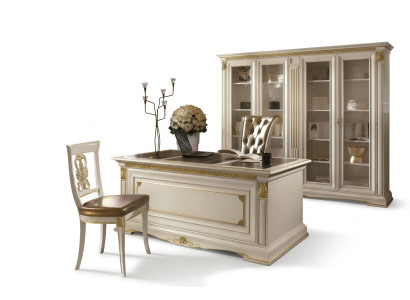 Scrivania Ufficio Tavolo di Legno Massello Tavoli Barocchi Rococò Stile Antico 186x91cm Nuovo