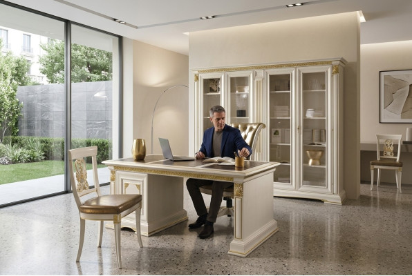 Stanza da lavoro Ufficio Mobili Tavolo Armadio Sedia Set 3 pezzi in legno massello  Aula lavoro Ufficio Mobili Tavolo Armadio Sedia Set 3 pezzi in legno massello