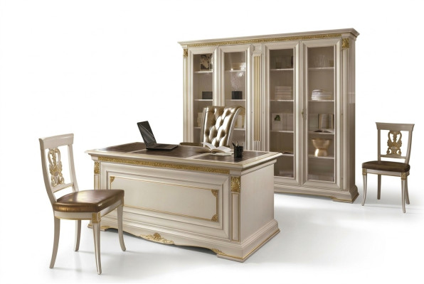 Stanza da lavoro Ufficio Mobili Tavolo Armadio Sedia Set 3 pezzi in legno massello  Aula lavoro Ufficio Mobili Tavolo Armadio Sedia Set 3 pezzi in legno massello