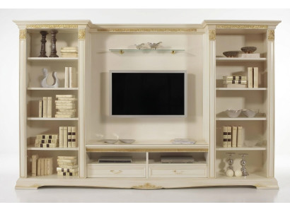 Soggiorno Parete TV Legno Massiccio Stile Classico Mobili Soggiorno Italiani