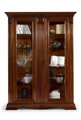 Vetrina classica Armadio Vetrina Vetrinetta Vetrina in vetro Barocco Rococò Legno massiccio