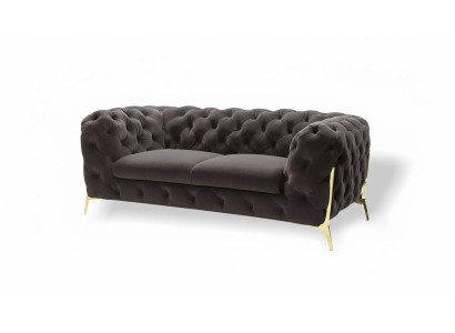 Chesterfield divano in velluto design 2 posti tessuto velluto set divani gambe d'oro