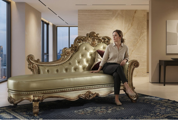 Chaiselongue Lettino Poltrona relax Poltrona reclinabile Letto decorativo di lusso Barocco