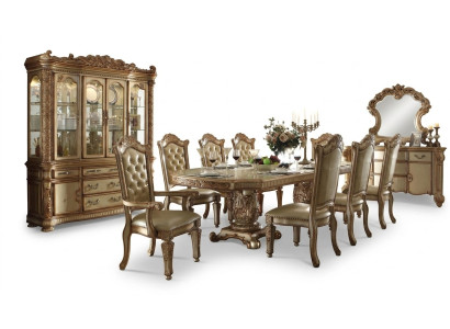 Royale Chesterfield Set da pranzo, tavolo da pranzo di lusso con 8 sedie Chesterfield