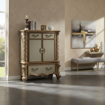 Buffet credenza comò armadietto barocco rococò credenza consolle oro legno nuovo