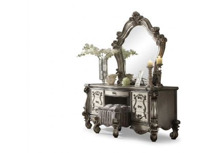 Tavolo da toeletta classico con specchio, console di lusso, comò, camera da letto, barocco, nuovo