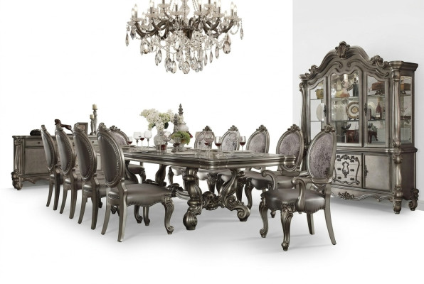 Tavolo da pranzo 10 x Sedie Set da pranzo Gruppo da pranzo in legno Tavolo 11 pezzi Barocco