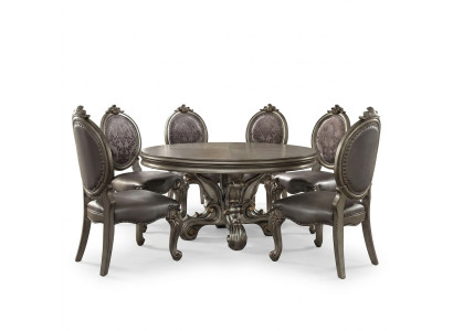 Design Tavolo Rotondo 8x Sedie Sedie Sala da Pranzo Seduta Imbottita Set Tavoli Rotondi